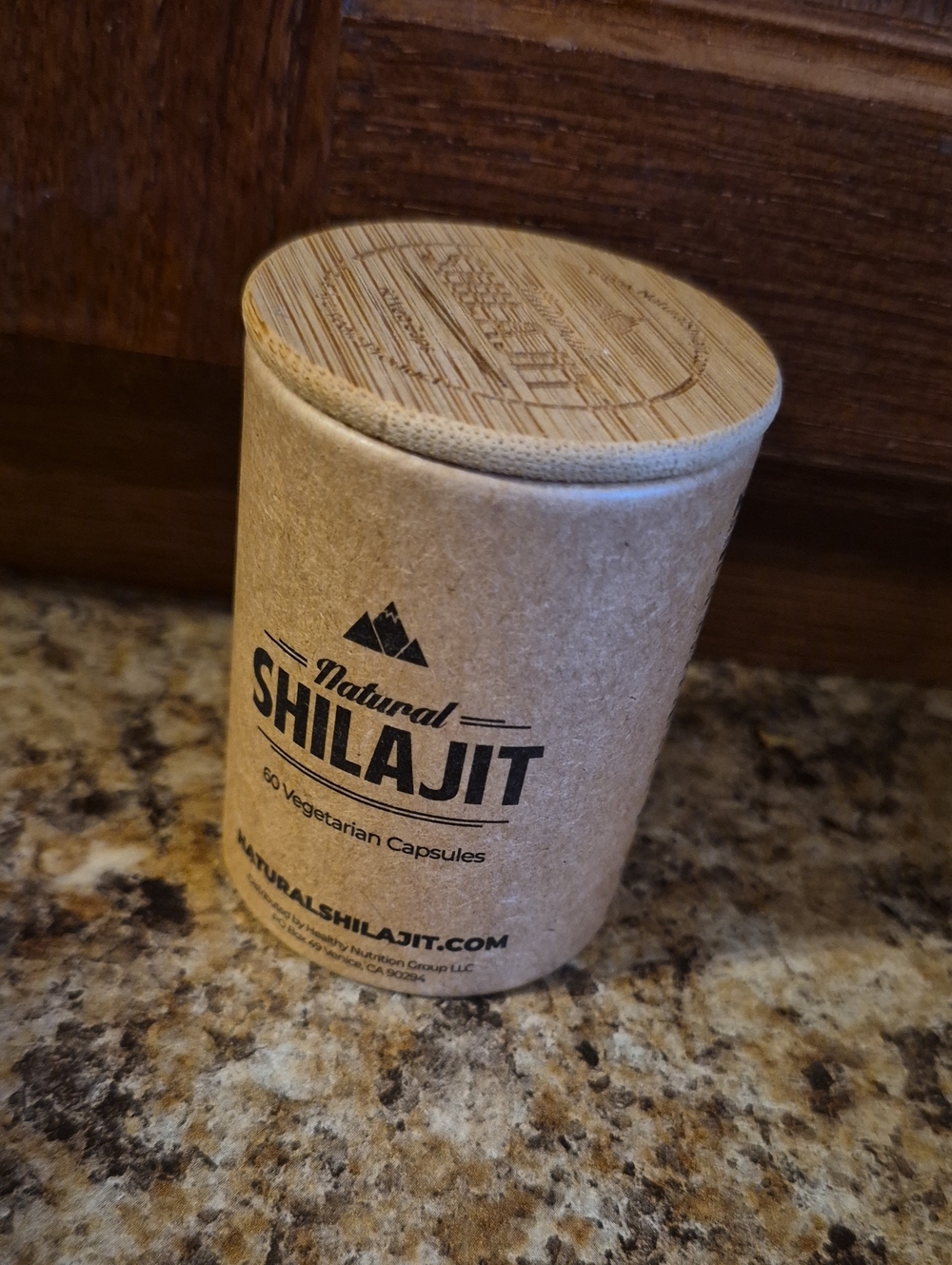 Natural Shilajit Bamboo-Top Jar in Kraft Brown New